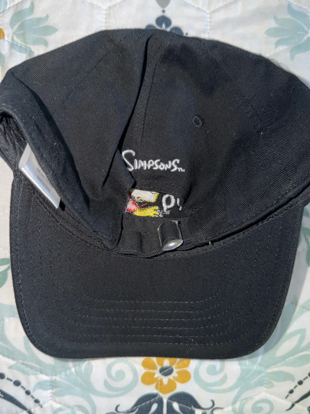 El Barto Kids Black Baseball Cap with Embroidered Bart Simpson